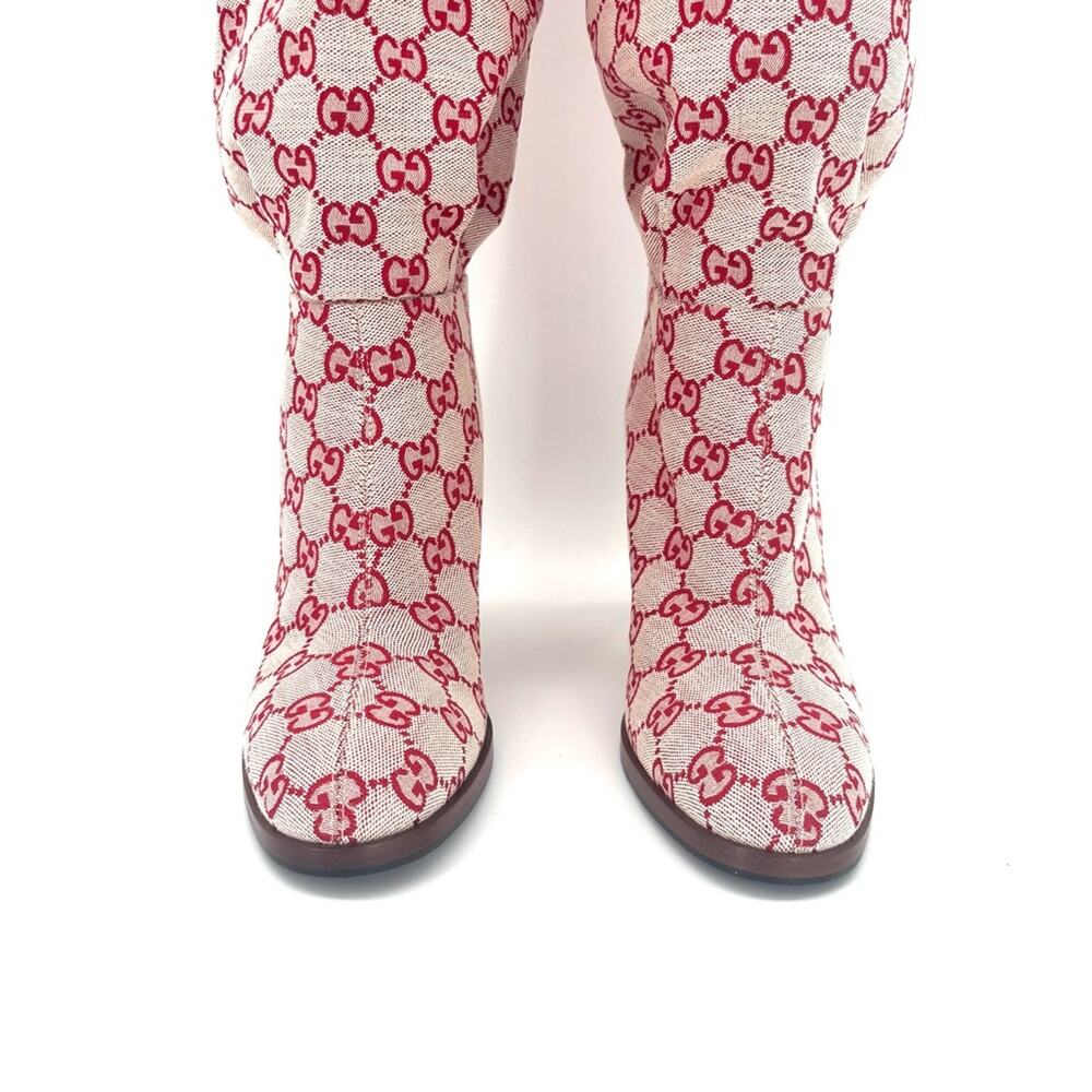 NEW Gucci Lisa GG Monogram Slouch Thigh High Boots 39 - Picture 6 of 10